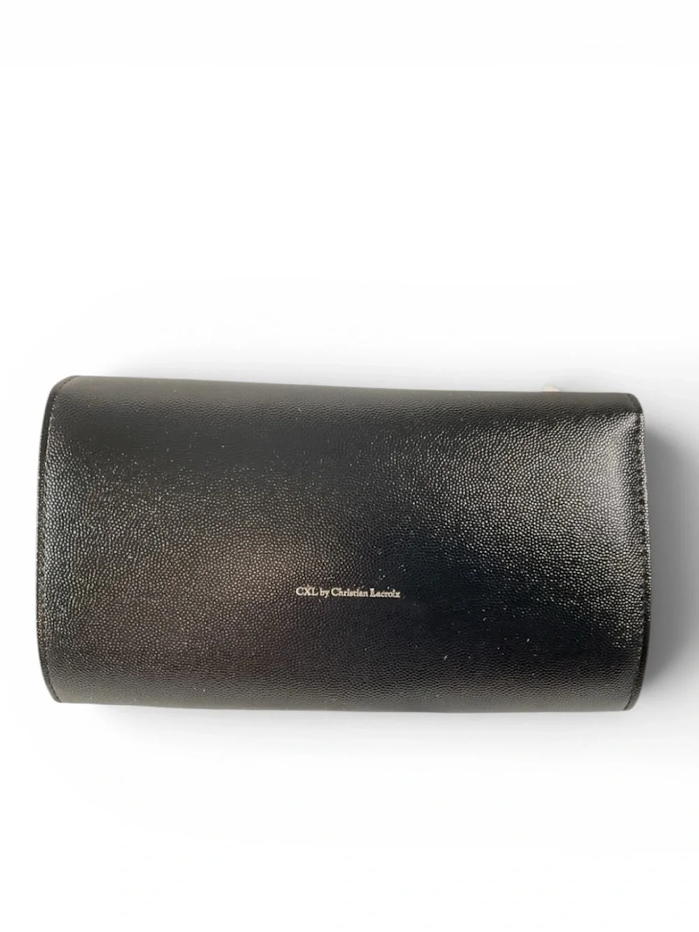 NWT CXL by Christian Lacroix Glam Caviar Clutch with Detachable Chain Black